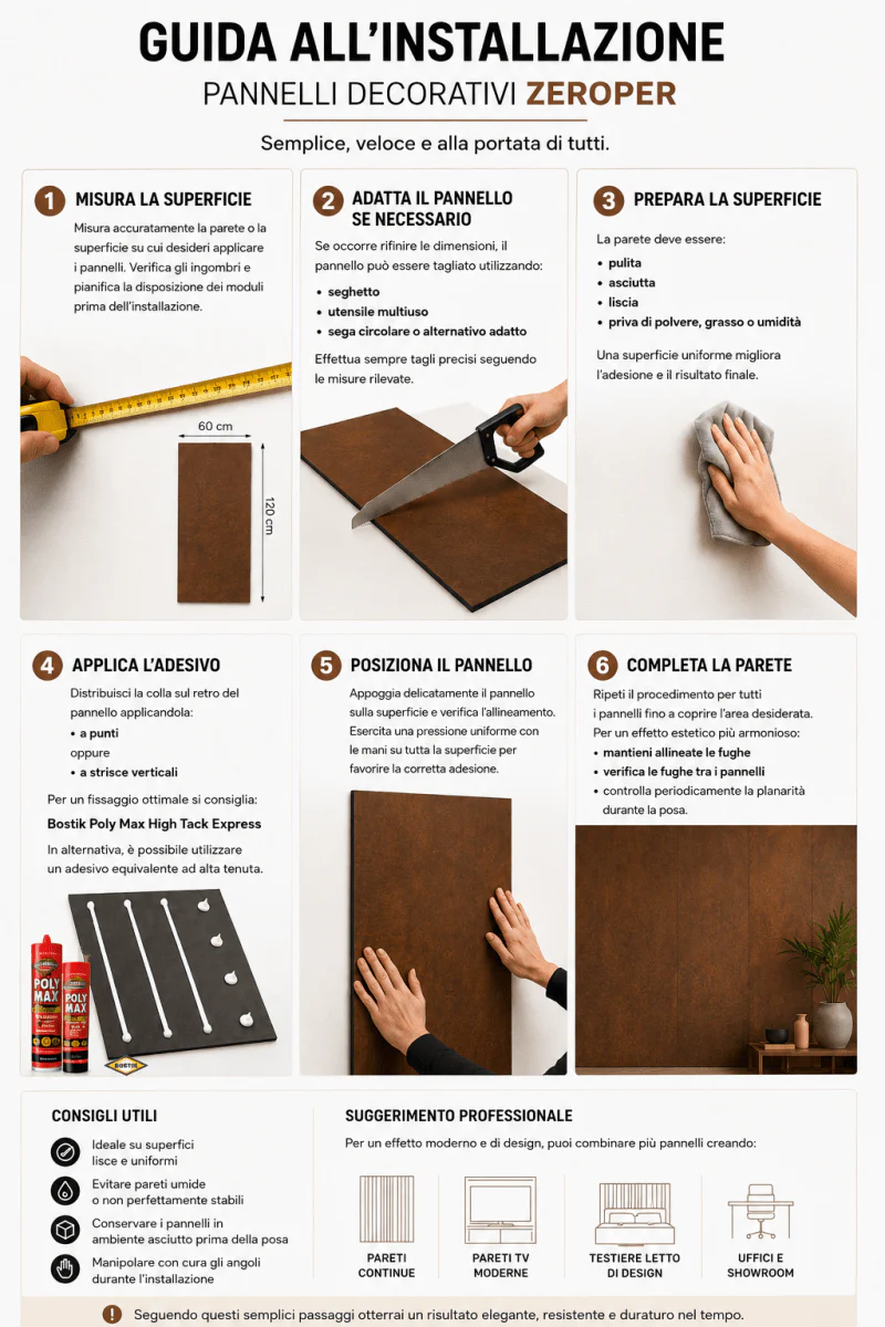 Set 6 Pannelli Effetto Metallo Corten Decorativo 60x120 cm | OX Zeroper - Image 5