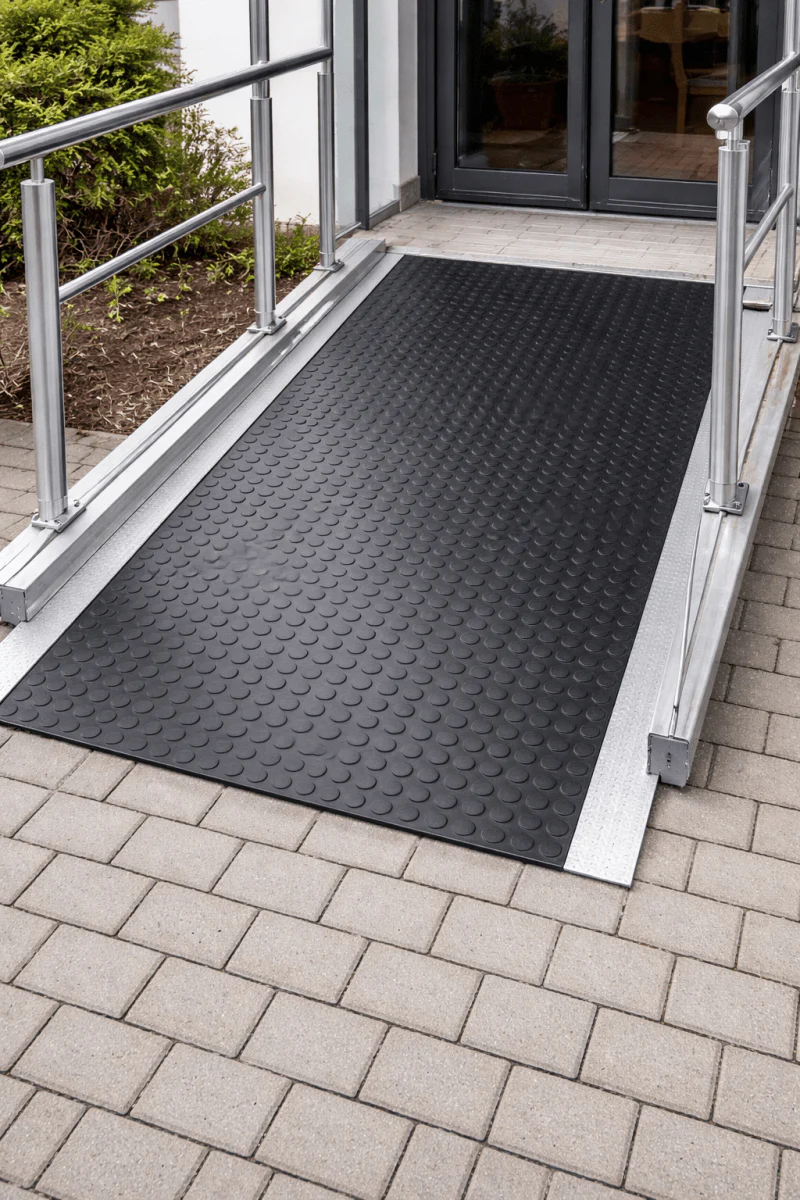 Pavimento bullonato antiscivolo in PVC nero - Image 2