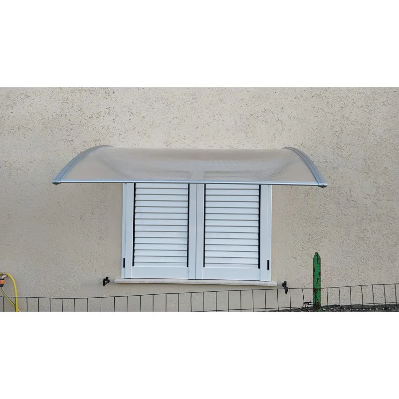 Pensilina trasparente da esterno in policarbonato con supporti grigi Xone - Image 2
