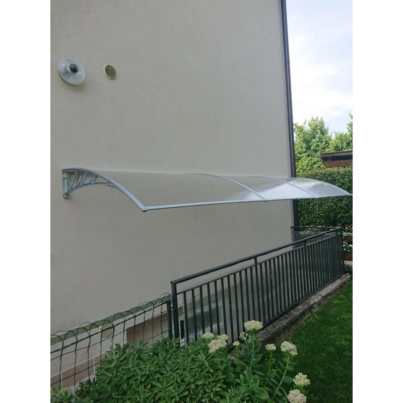 Pensilina trasparente da esterno in policarbonato con supporti grigi Xone - Image 4