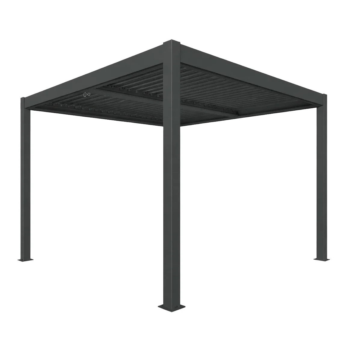 Pergola bioclimatica autoportante in alluminio antracite Gaia Xone