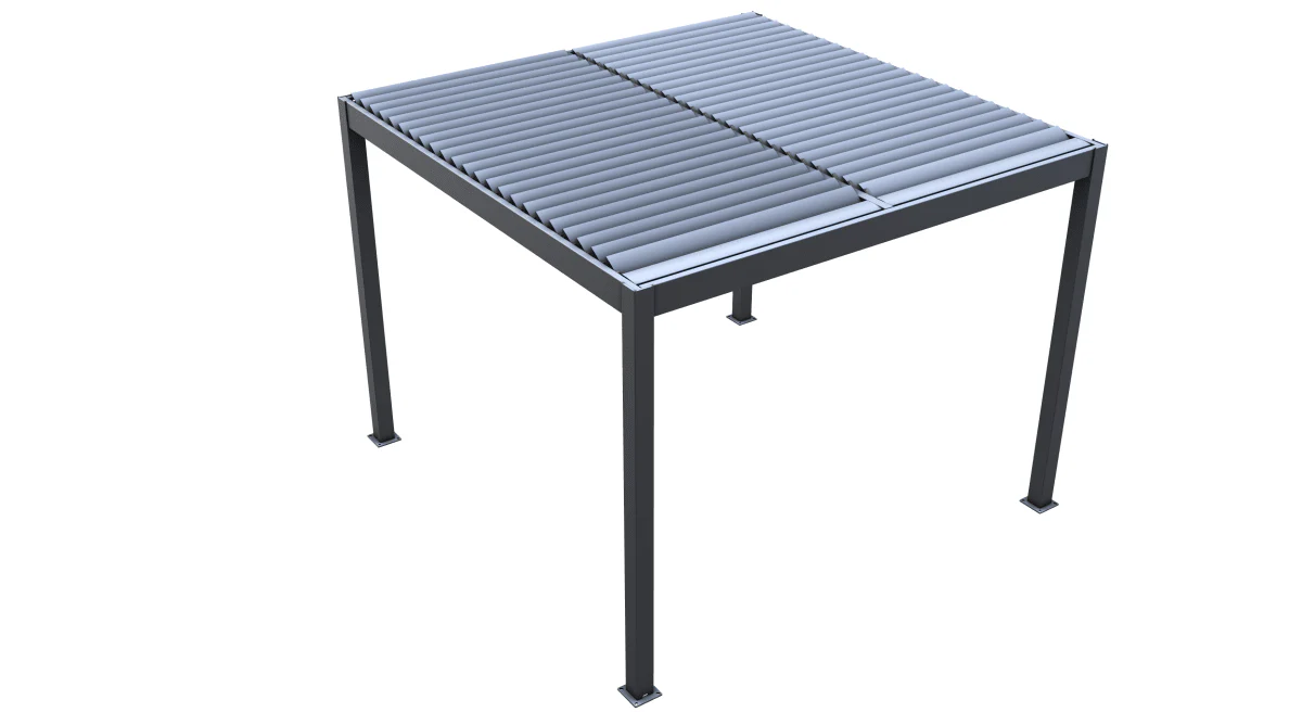 Pergola bioclimatica autoportante in alluminio antracite Gaia Xone - Image 3
