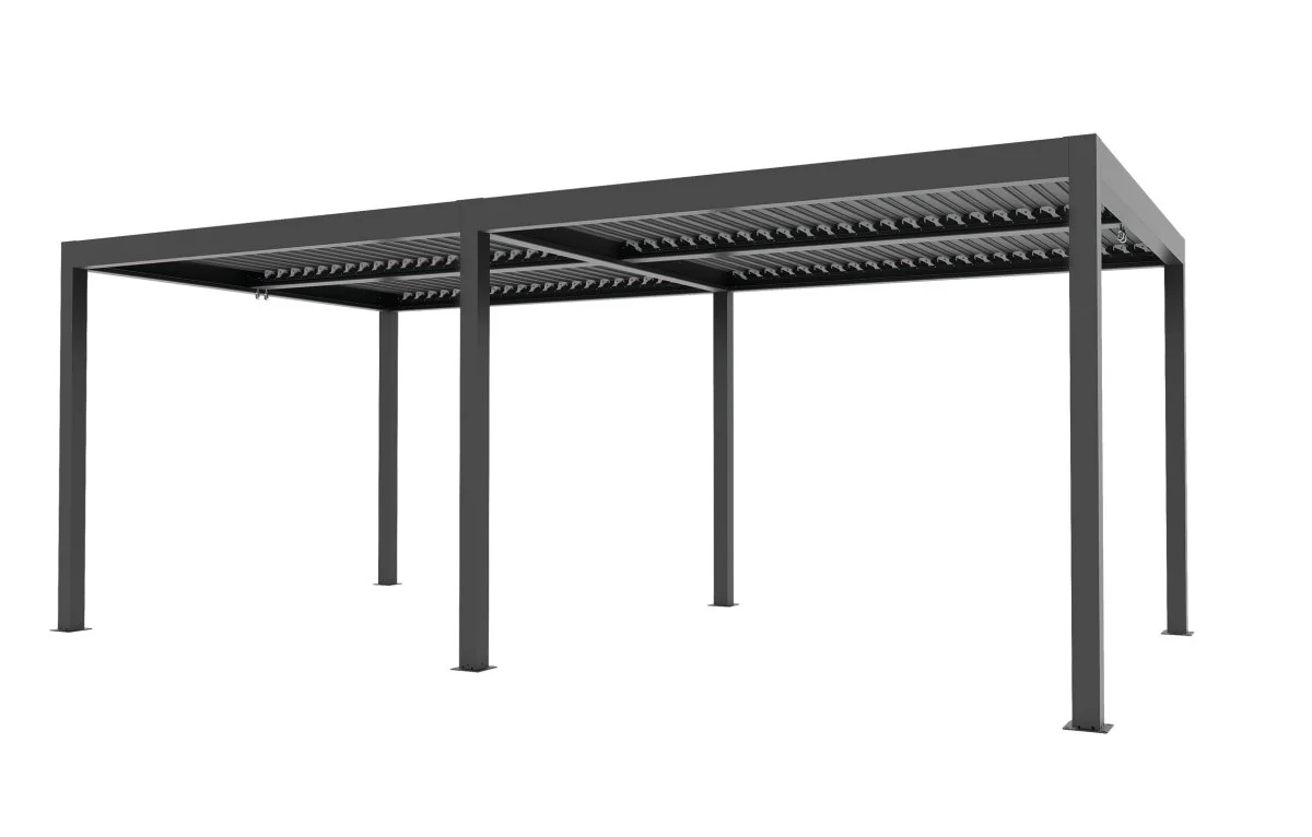 Pergola bioclimatica autoportante in alluminio antracite Gaia Xone - Image 4