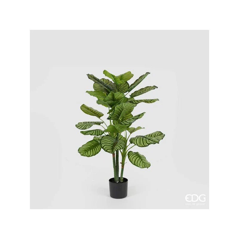 Pianta artificiale Calathea Bell con vaso 115h cm EDG