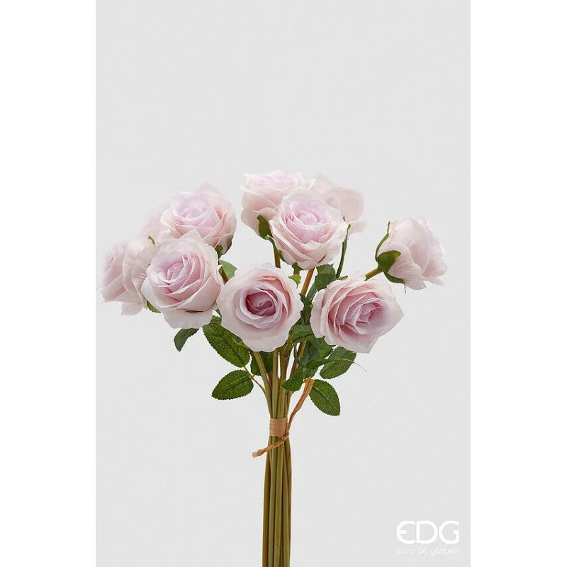 Pianta Artificiale Rosa Mazzo Con foglie  10 steli | EDG - Image 4