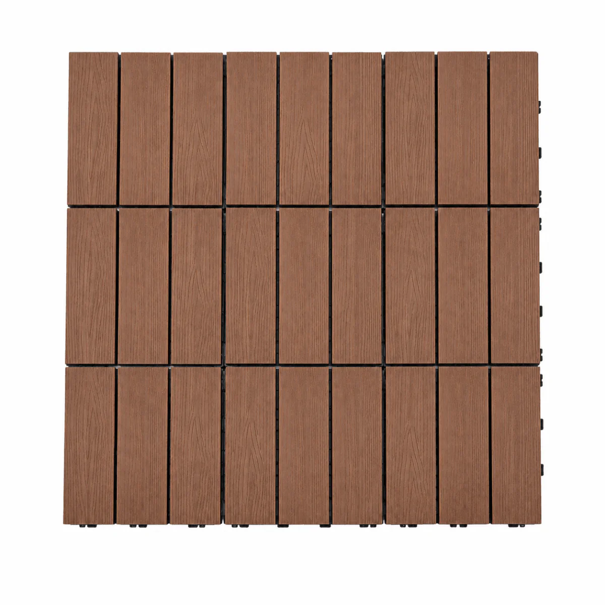 Set Piastrelle WPC a incastro click da esterno effetto legno 30x30 cm - 9 pezzi - Image 12