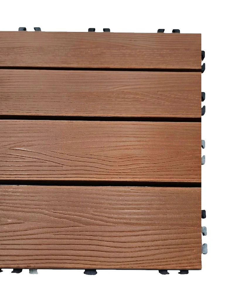 Set Piastrelle WPC a incastro click da esterno effetto legno 30x60 cm - 6 pezzi - Image 3