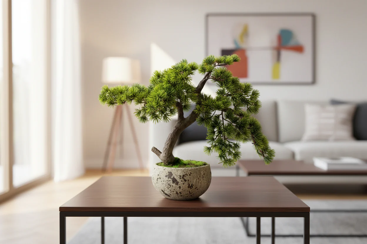 Pino Bonsai artificiale in vaso di cemento h50 cm | Xone - Image 2