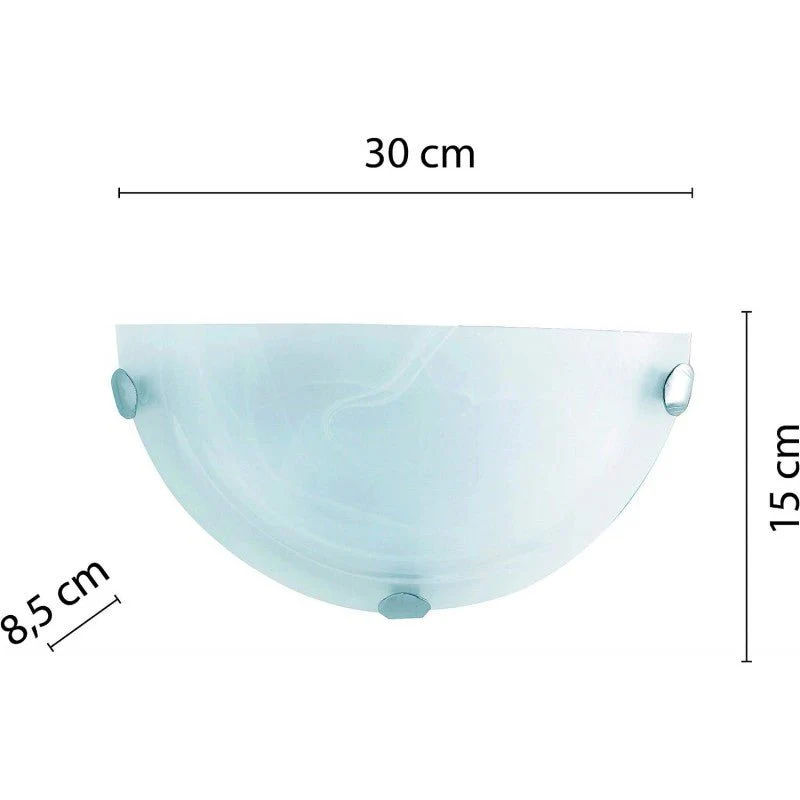 Plafoniera Semi Circolare E27 D.30cm B.co - Image 3