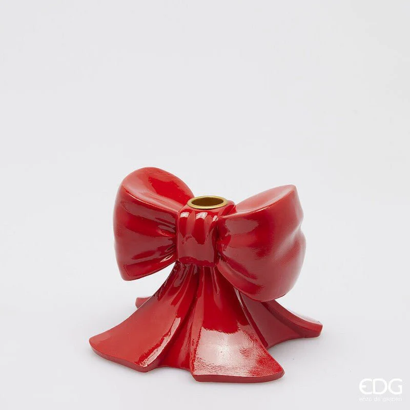 Portacandela Fiocco Rosso Lucido | EDG