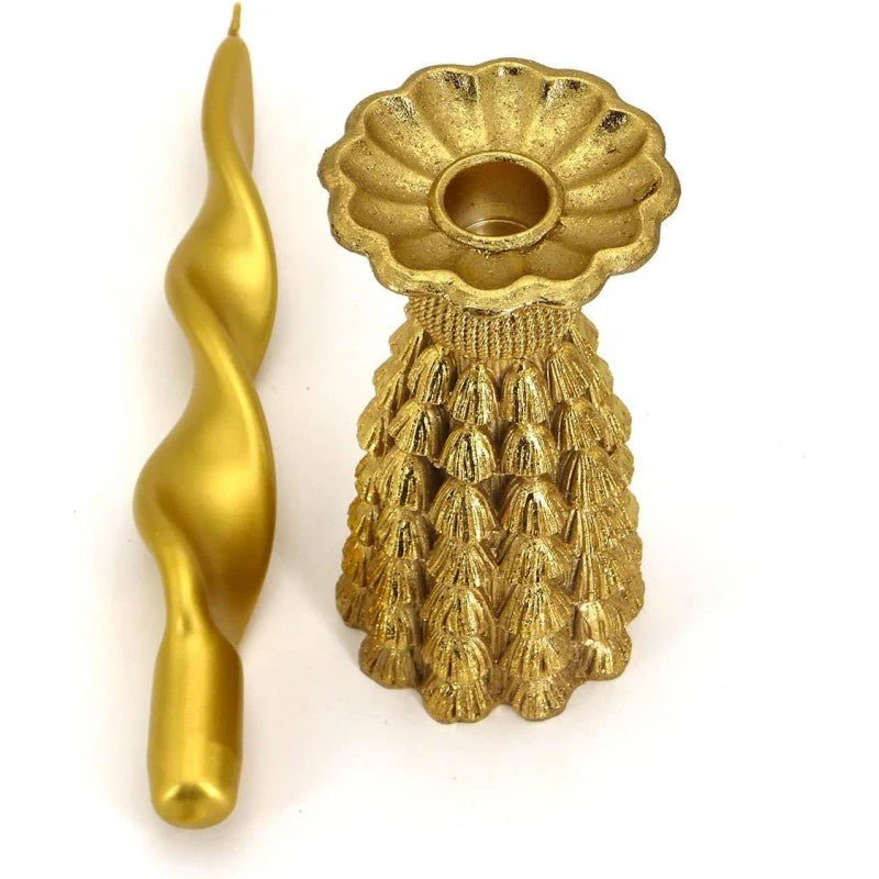 Portacandela Tassel Poly Oro 15cm - Image 2