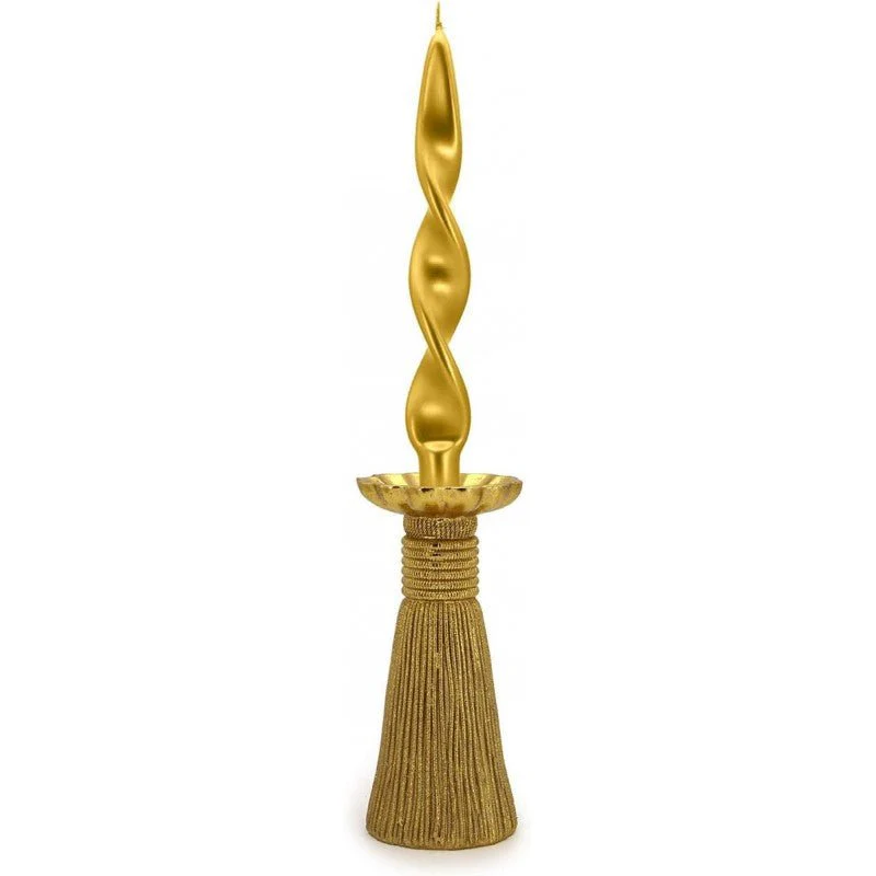 Portacandela Tassel Poly Oro 20cm - Image 4