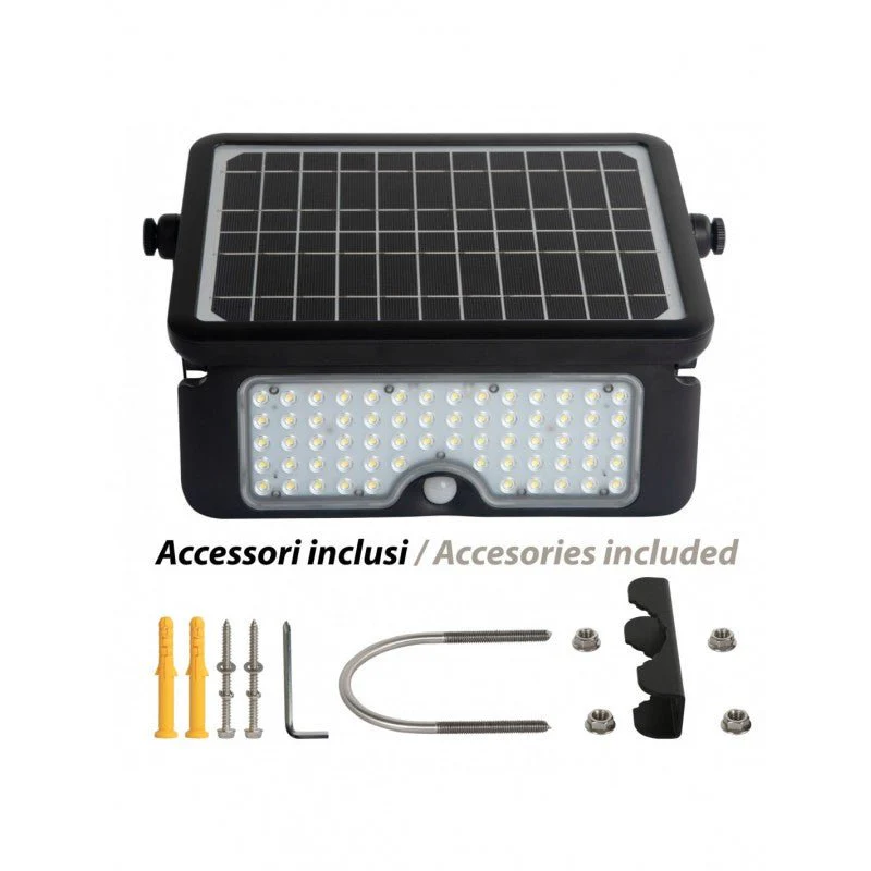 Proiettore Solare 1500lm 10w 4000k Nero - Image 2