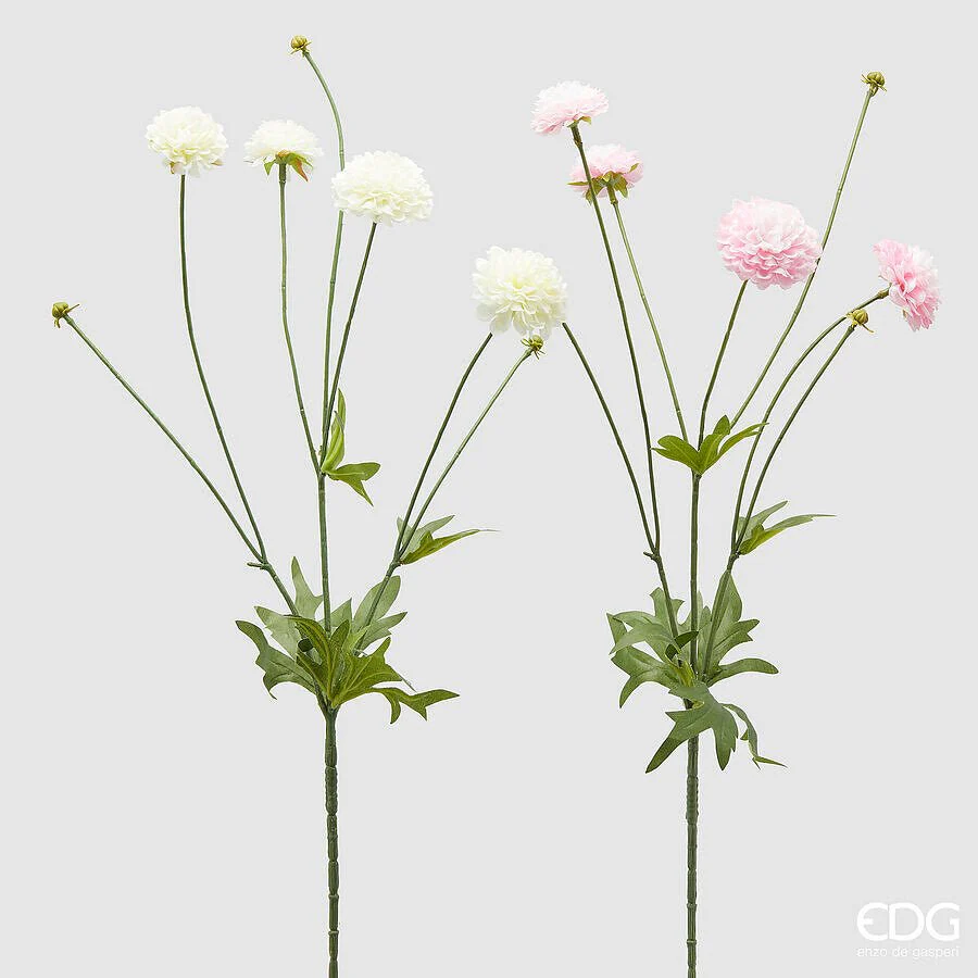 Ramo di Dalia Artificiale H.75cm Bianco/Rosa | EDG