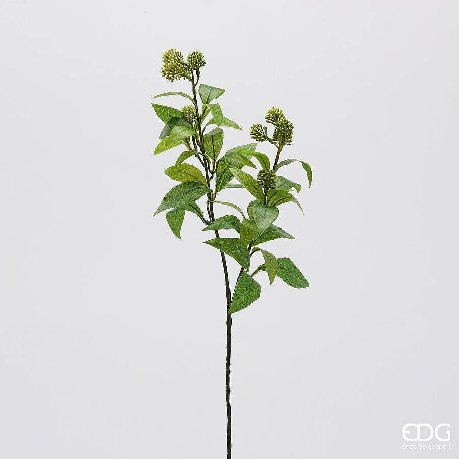 Ramo di Viburno Artificiale Verde con Boccioli H.63cm | EDG