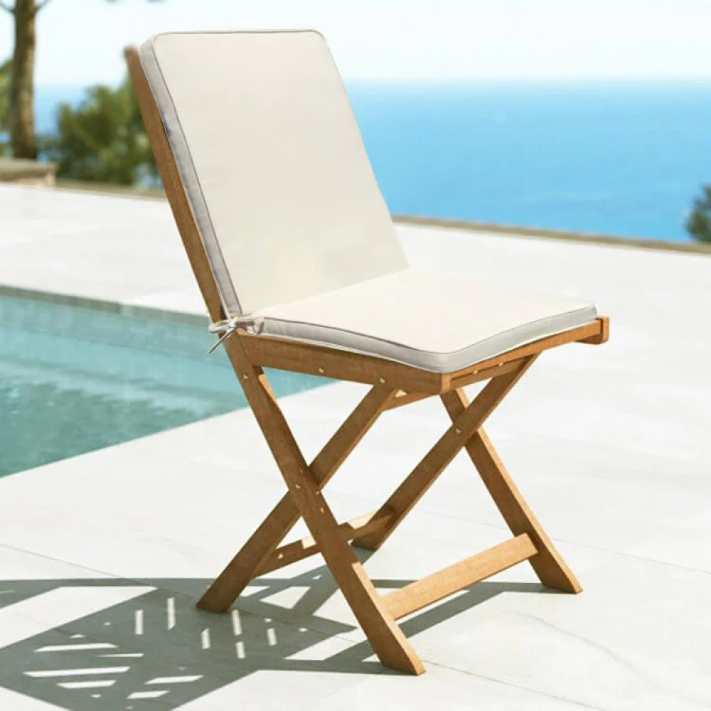 Cuscino Seduta con Schienale Medio Beige per Sedia da Giardino - Image 2