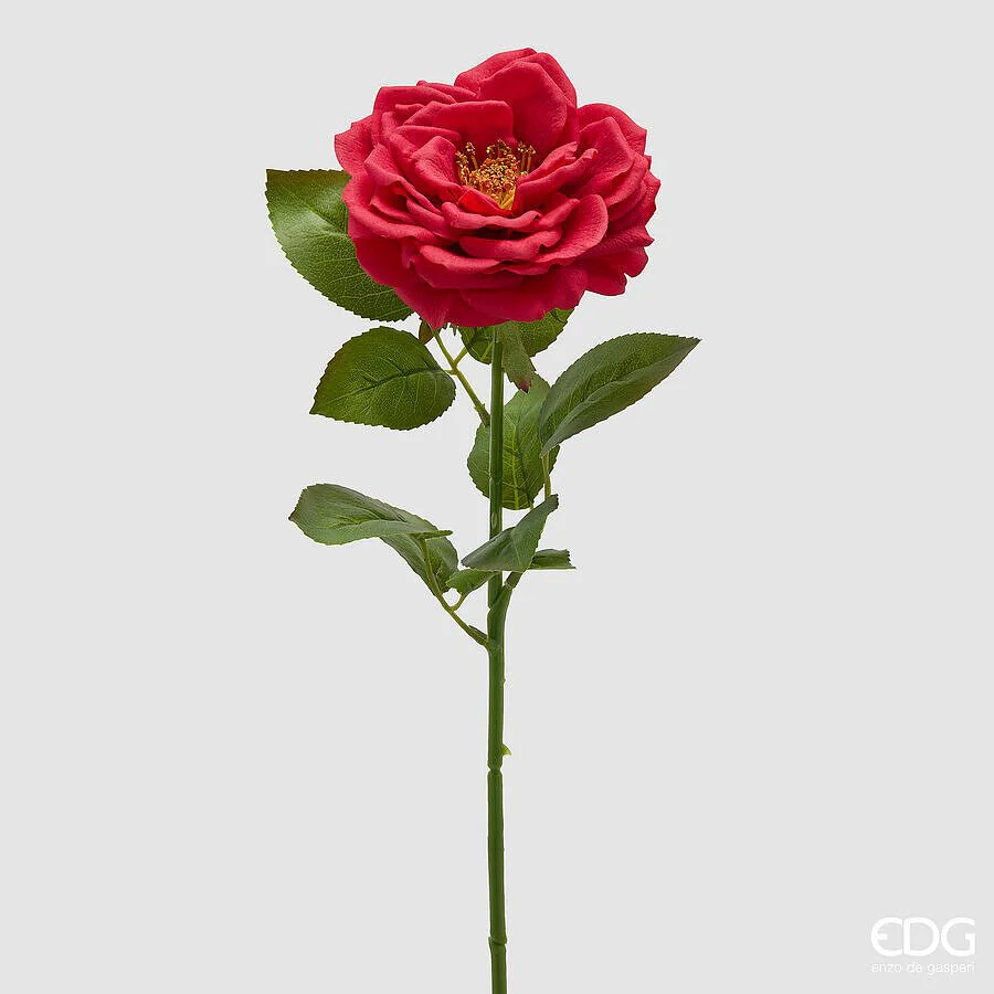 Rosa Artificiale Rossa con Gambo h58cm | EDG