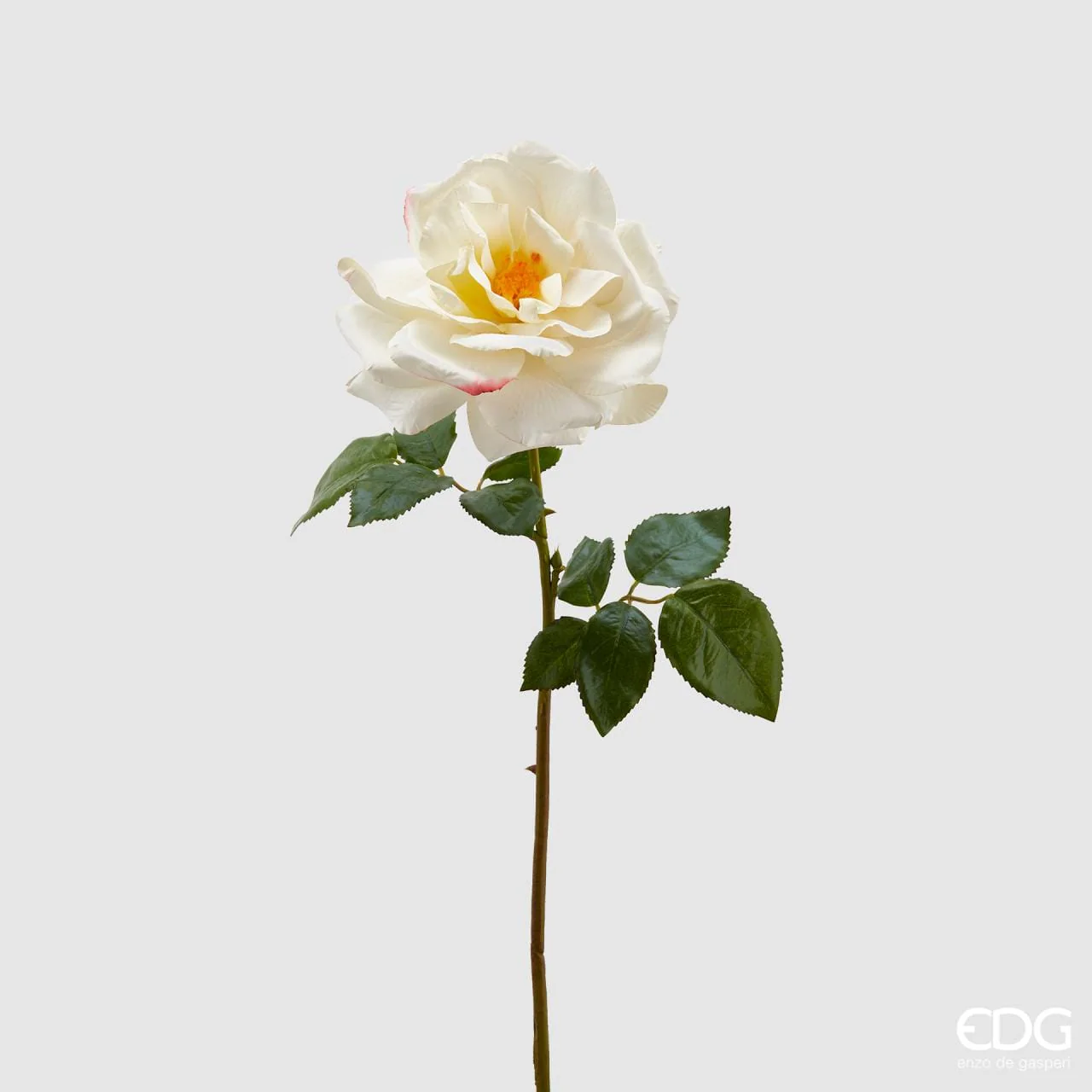 Rosa artificiale royal aperta bianco H56 | EDG