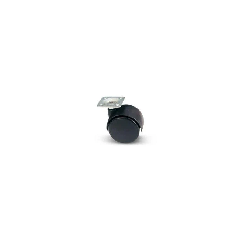 Ruota in termoplastico nero con piastra 38x38mm