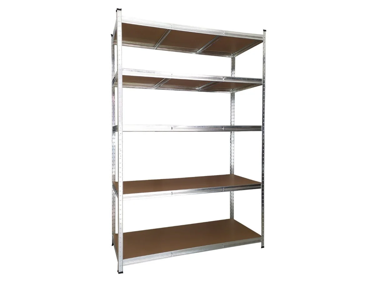Scaffale 5 ripiani in acciaio e MDF Thor 120x60x180 cm