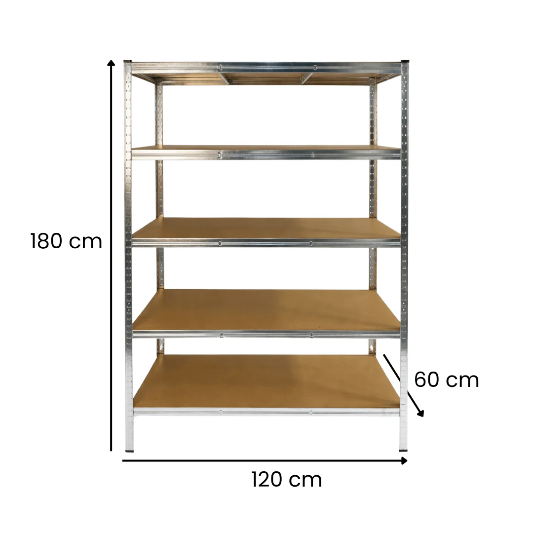 Scaffale 5 ripiani in acciaio e MDF Thor 120x60x180 cm - Image 2