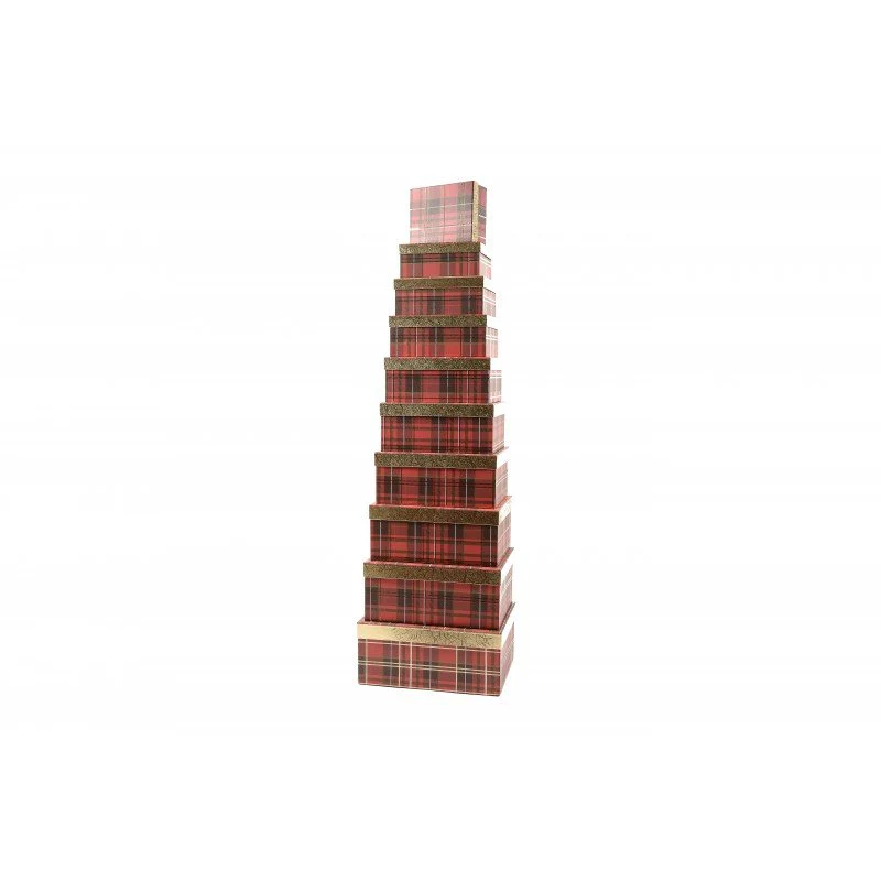 Scatola Rettangolare Gold Tartan