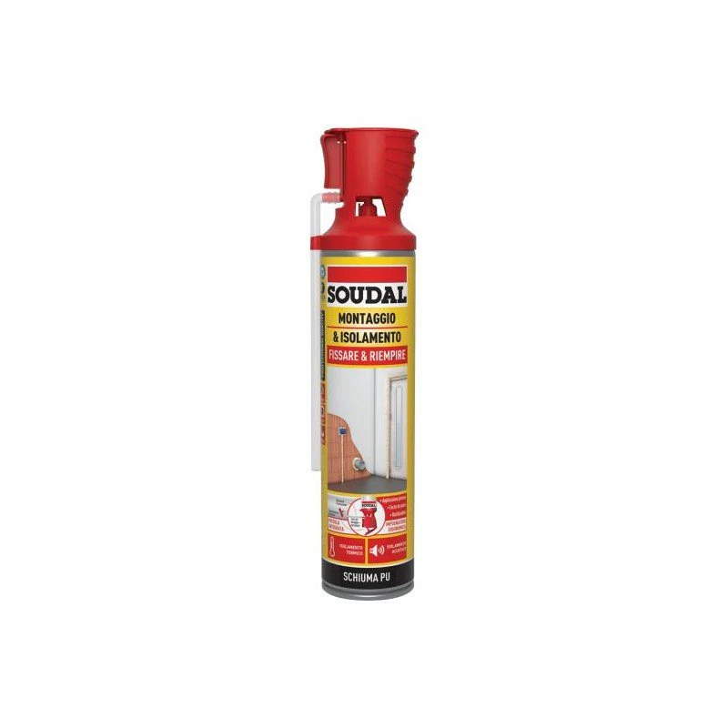 Schiuma Poliuretanica Soudal Genius Gun 600ml per Montaggio e Isolamento