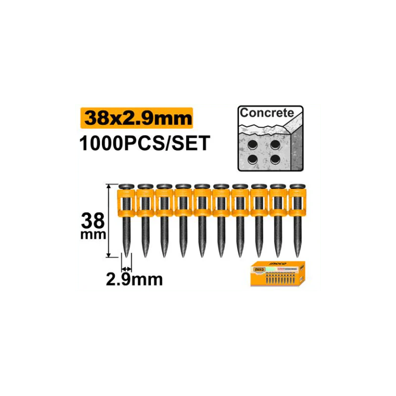 Set 1000pz Chiodi in Acciaio 38x2,9mm