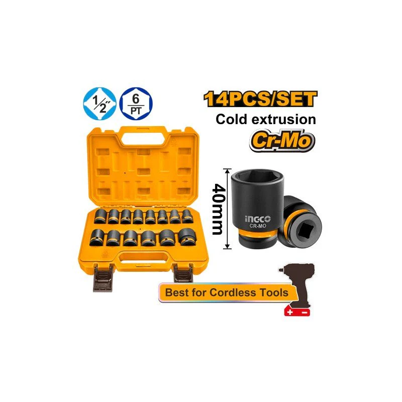 Set 14 pz bussole ad impatto 1/2 Pollice 10-27 mm