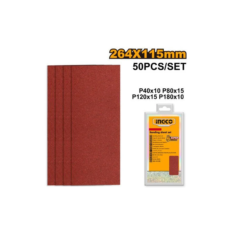 Set 50pz Carta Abrasiva P40-p180 264x115mm