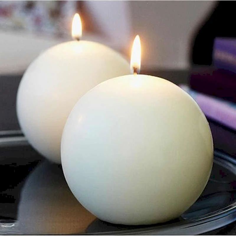Set 6 candele bianche sfera lucide 4,5cm - Image 2
