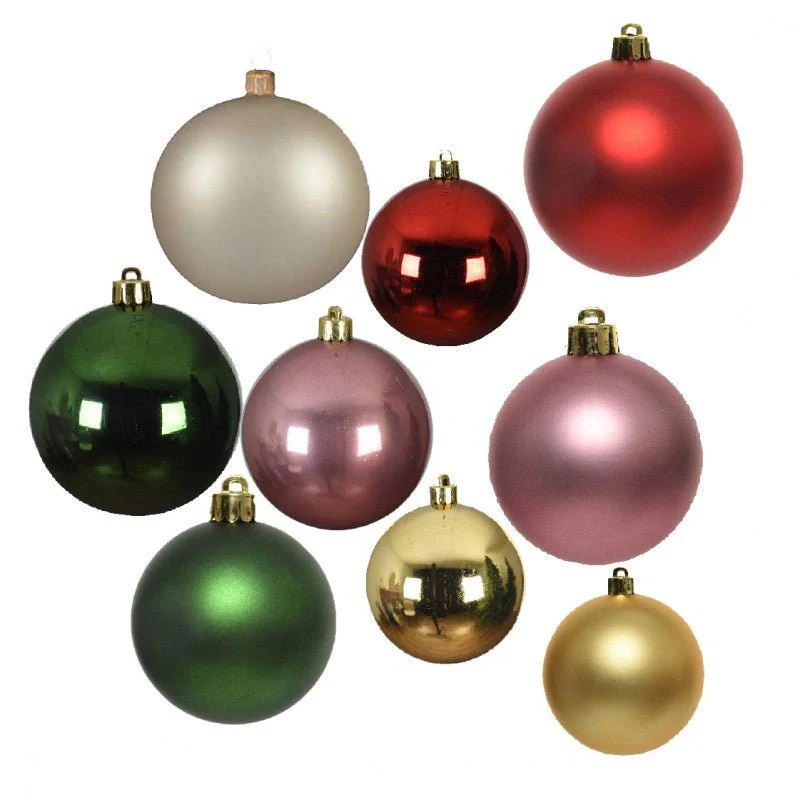 Set 8 Palle di Natale in vetro vari colori 7 cm