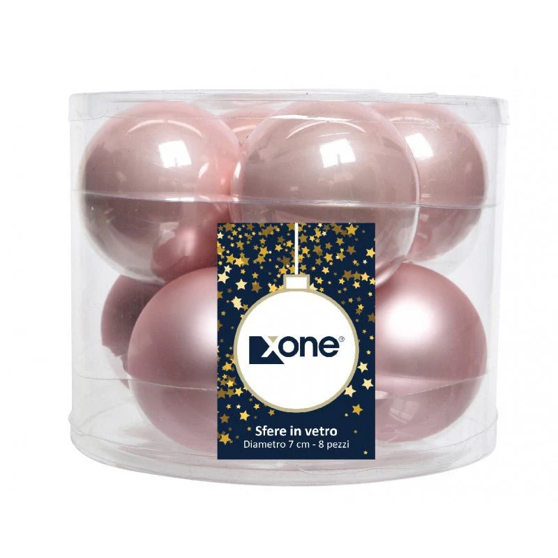 Set 8 Palle di Natale in vetro vari colori 7 cm - Image 14