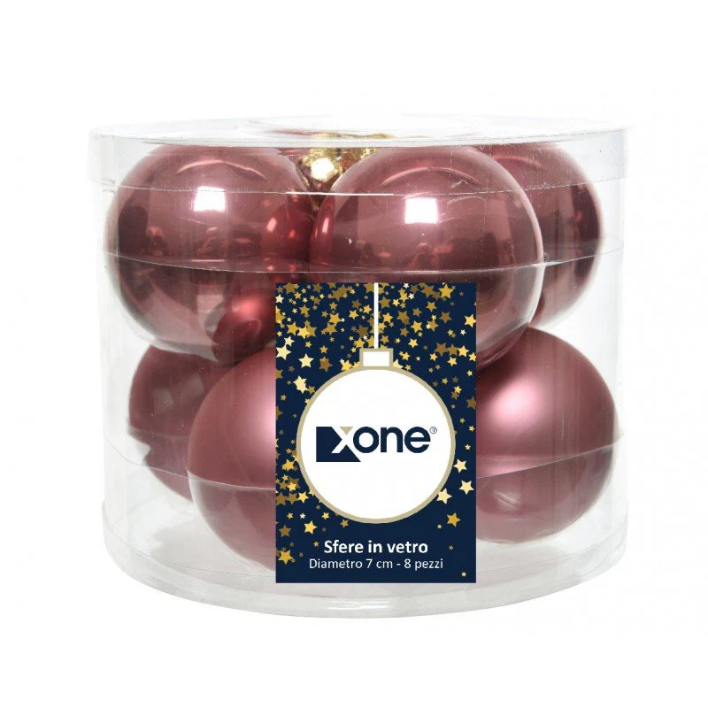 Set 8 Palle di Natale in vetro vari colori 7 cm - Image 15