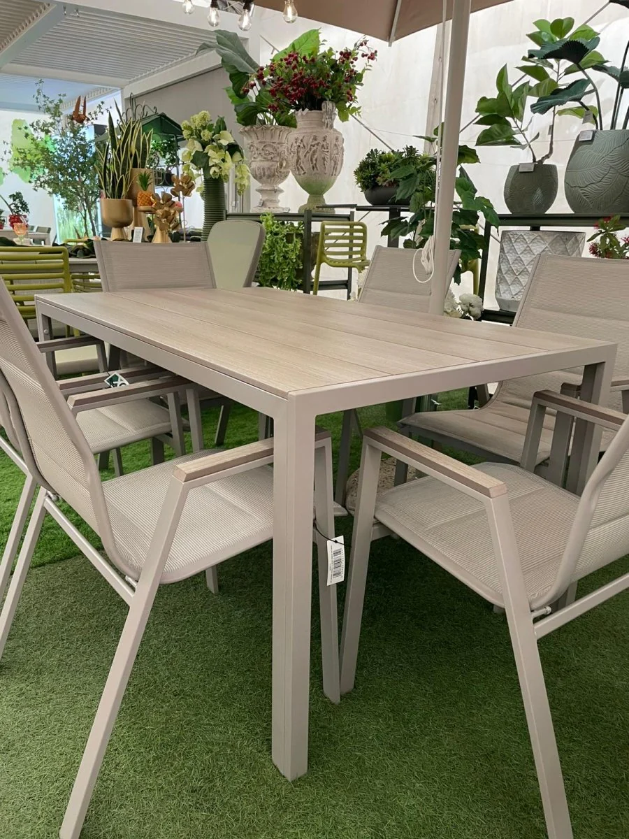 Set da giardino con tavolo e 6 sedie greige natural – Asterix | Xone - Image 15