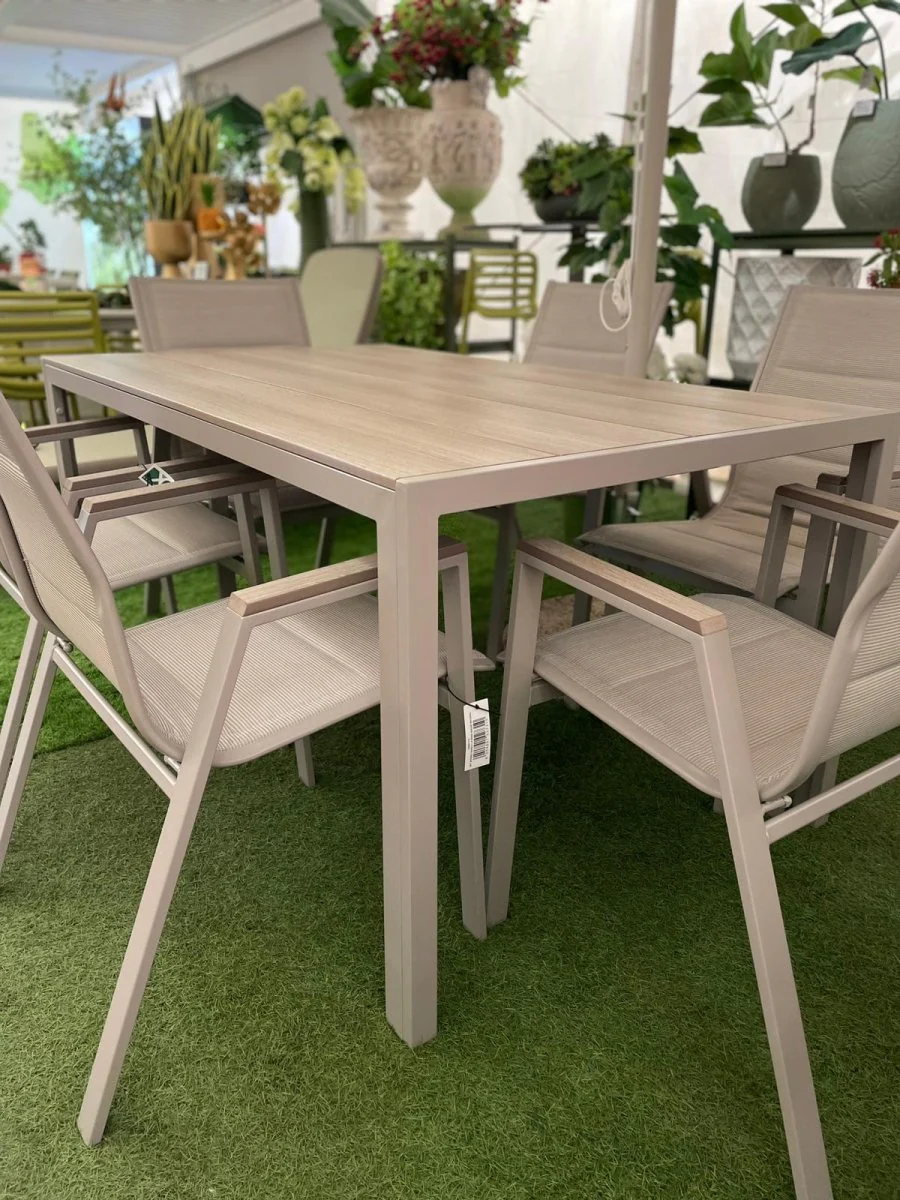 Set da giardino con tavolo e 6 sedie greige natural – Asterix | Xone - Image 16