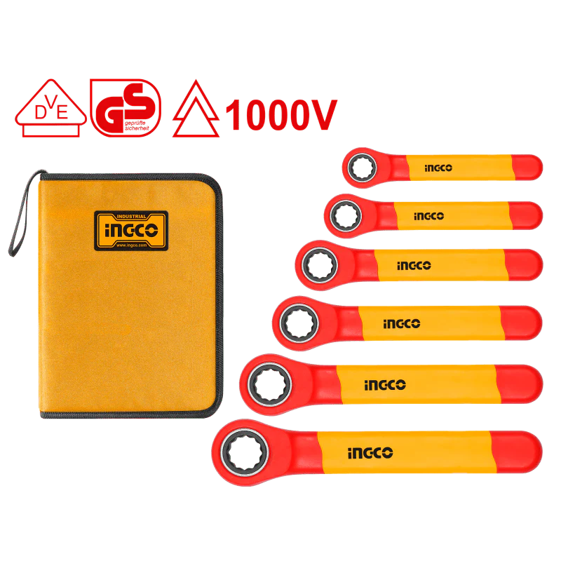 Set chiavi a cricchetto isolate Ingco 6 pz