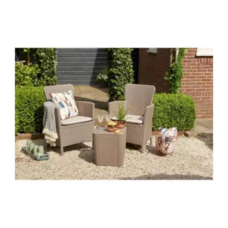 Set da giardino con cuscini cappuccino Iowa Balcony Keter - Image 4