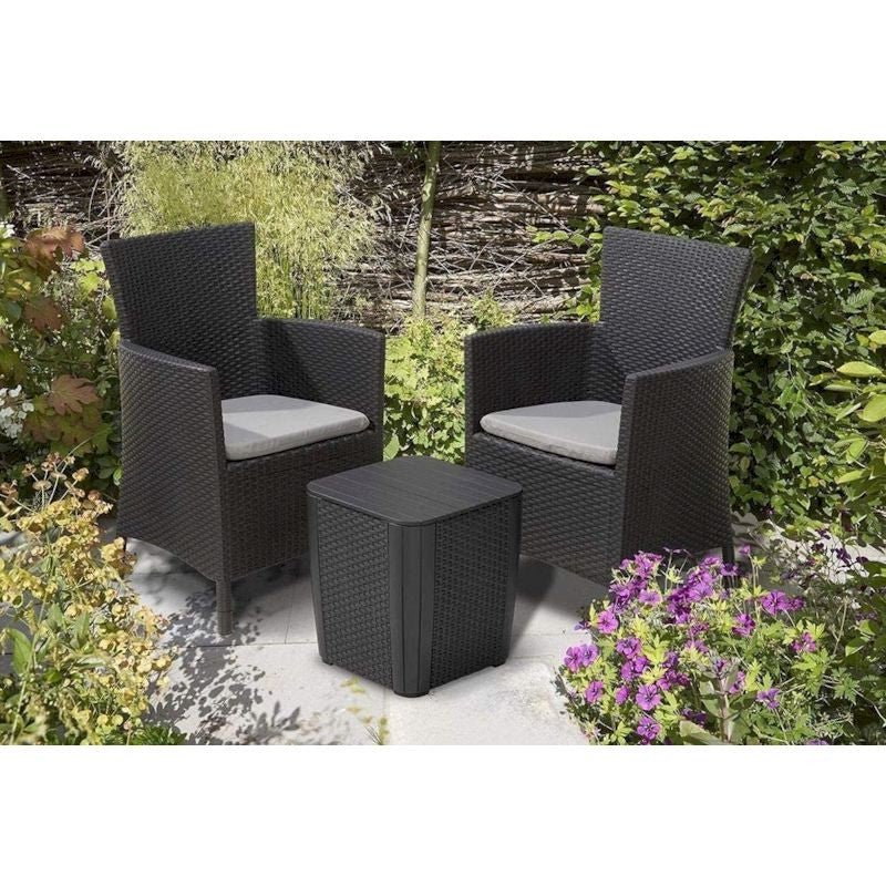 Set da giardino con cuscini grafite Iowa Balcony Keter - Image 2