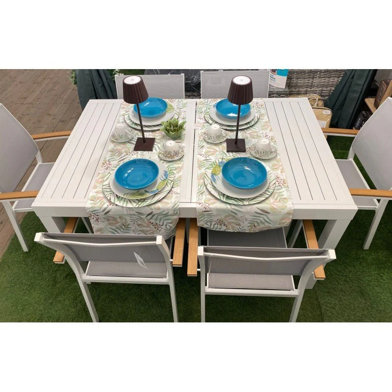 Set da giardino con tavolo allungabile bianco Zeus e 6 sedie Era | Xone - Image 6