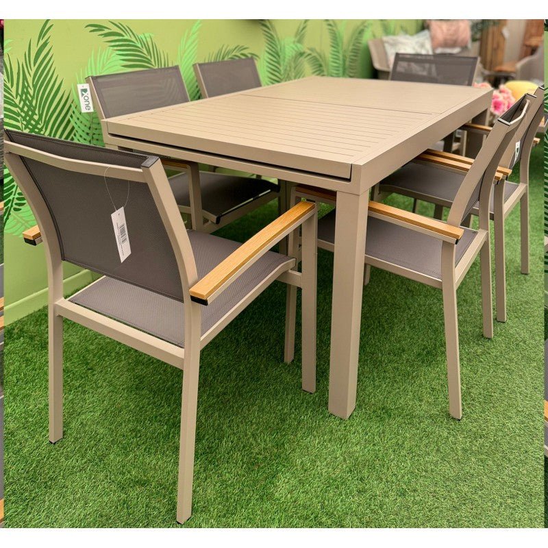 Set da giardino con tavolo allungabile tortora Zeus e 6 sedie Era | Xone - Image 7