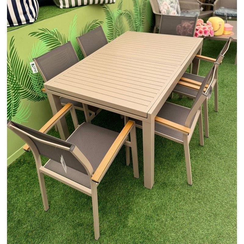 Set da giardino con tavolo allungabile tortora Zeus e 6 sedie Era | Xone - Image 8