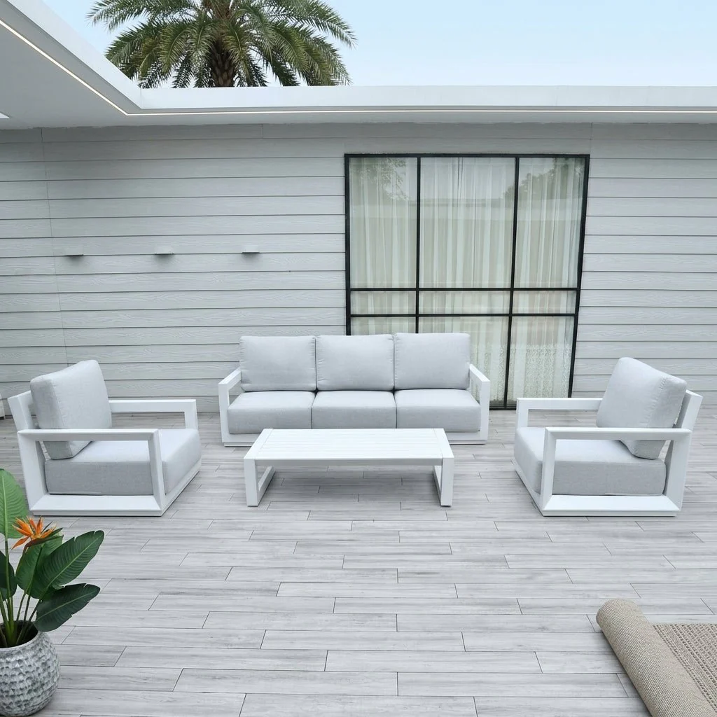 Set da giardino Philadelphia in alluminio bianco opaco Xone - Image 3