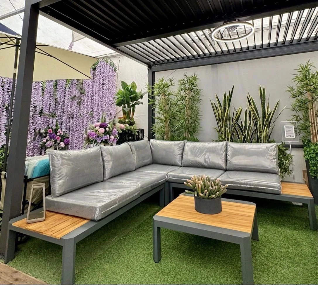 Set Angolare da giardino Sydney in Alluminio e Teak Antracite Xone - Image 6