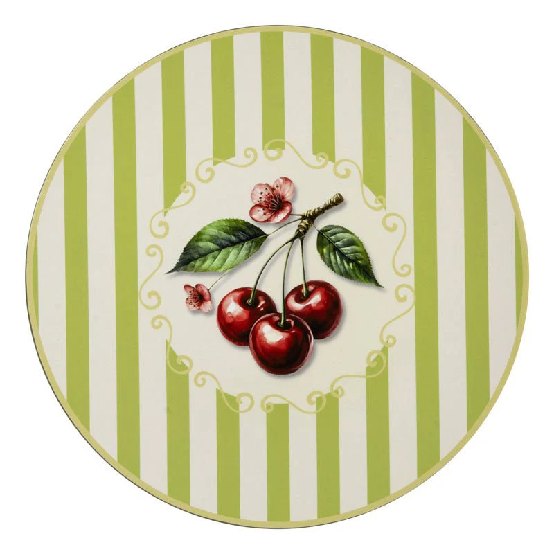Sottopiatto con decorazioni ciliegie in PVC D.33CM