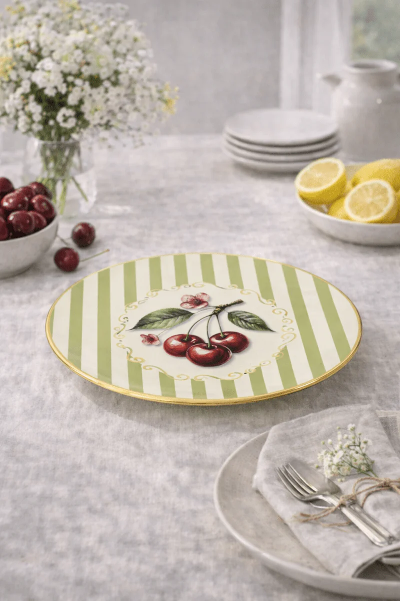 Sottopiatto con decorazioni ciliegie in PVC D.33CM - Image 2