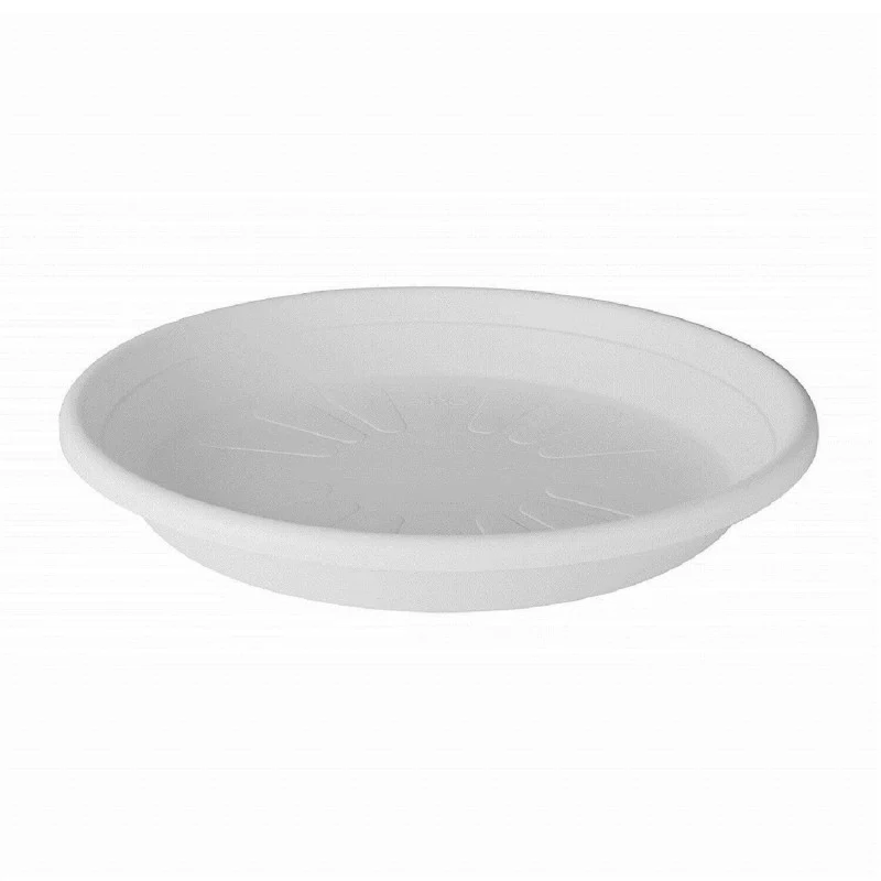 Sottovaso rotondo in plastica bianco - Image 2