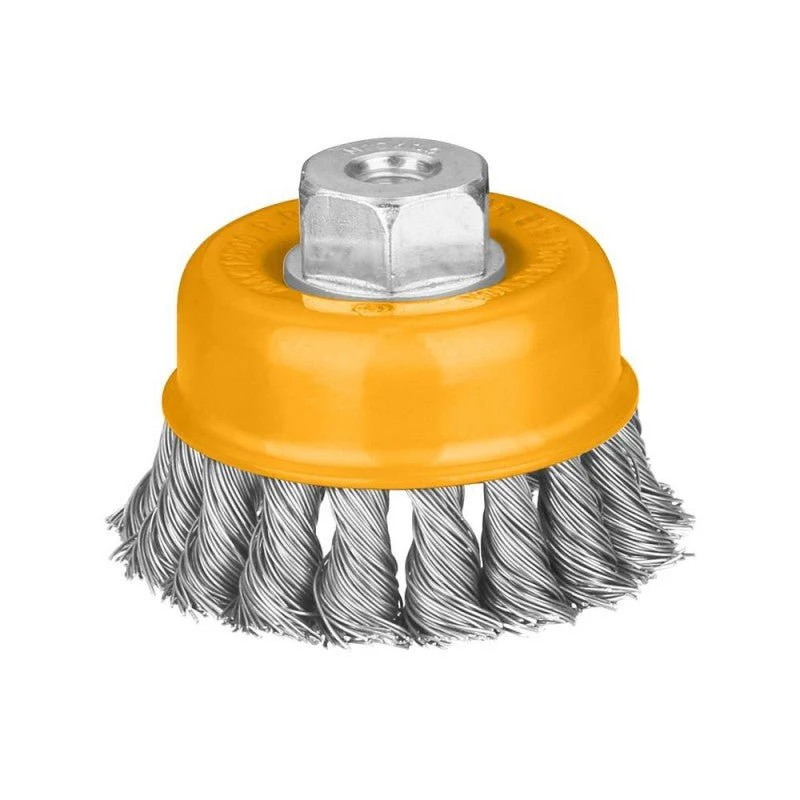 Spazzola a tazza Ingco con mazzetti ritorti 125 mm