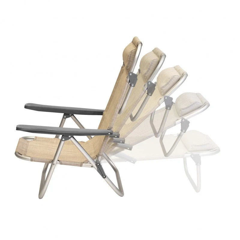 Coppia di spiaggine da mare pieghevoli PRO in alluminio beige con poggiatesta | Xone - Image 10