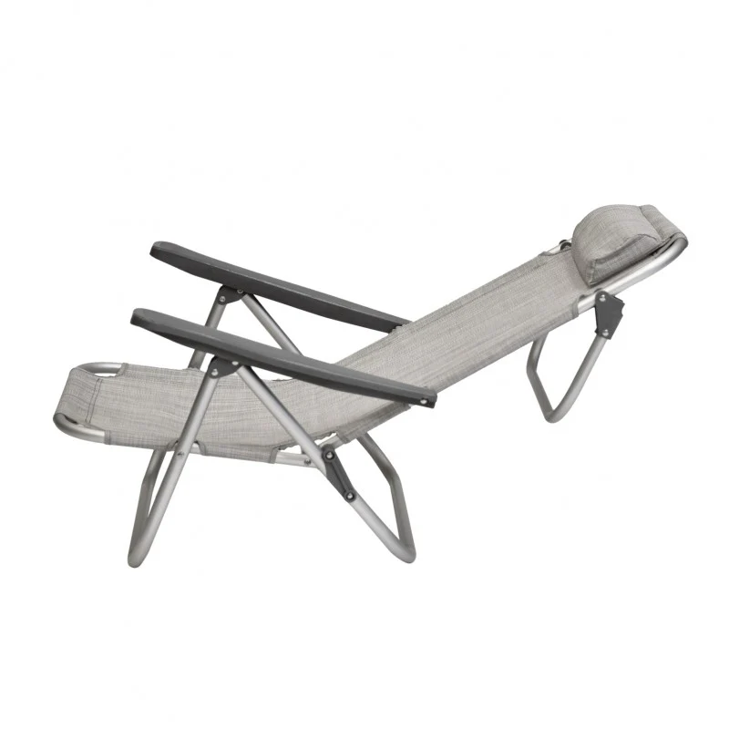 Coppia di spiaggine da mare pieghevoli PRO in alluminio grigio con poggiatesta | Xone - Image 11